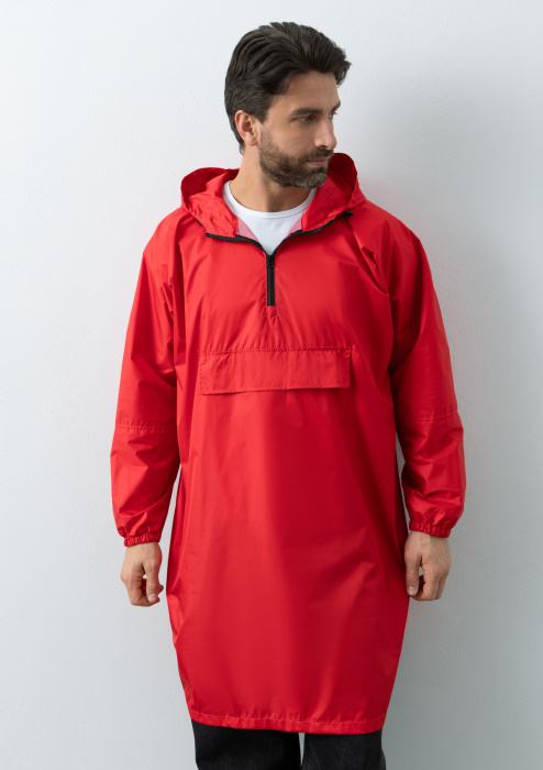 Красный однотонный дождевик пончо арт. 61, 100% полиэстер с водоотталкивающей пропиткой, оптом | Мерч, униформа и текстиль для бизнеса фото-4