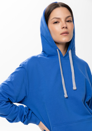 Синее худи арт. 23 с контрастным капюшоном, футер без начеса 100% хлопок, 260 гр/м2 | Мерч, униформа и текстиль для бизнеса photo-7