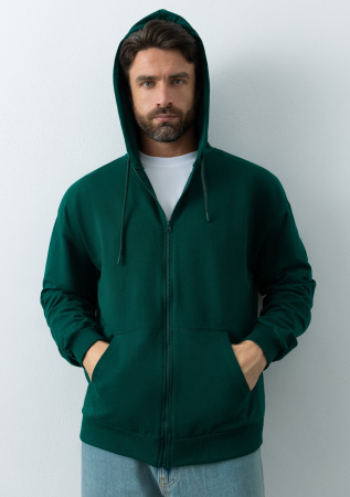 Темно-зеленая толстовка на молнии STAN арт. 99, футер без начёса, 100% хлопок, 240 гр/м2  | Мерч, униформа и текстиль для бизнеса photo-6