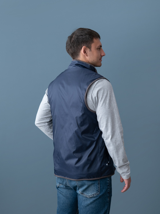 Черный однотонный двухсторонний жилет арт. 24N, Taffeta 210T, оптом | Мерч, униформа и текстиль для бизнеса фото-4