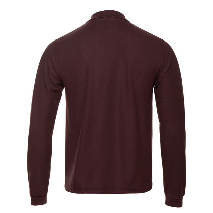 Коричневая рубашка поло с длинным рукавом арт. 04S, 65% хлопок, 35% полиэстер, 185 гр/м2, оптом | Мерч, униформа и текстиль для бизнеса  фото-1