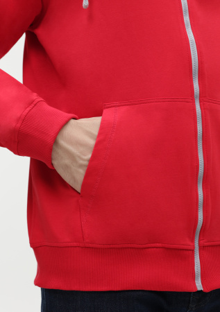 Толстовка мужская STAN с капюшоном на молнии футер без начёса 260, 61, Красный (14) | Мерч, униформа и текстиль для бизнеса photo-11