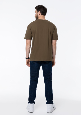 Футболка арт. 02 цвета хаки прямого кроя из 100% хлопка, 160 гр/м2, оптом | Мерч, униформа и текстиль для бизнеса  photo-13