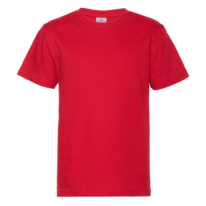 Красная детская футболка арт. 06U оверсайз кроя из 100% хлопка, 140 гр/м2, оптом | Мерч, униформа и текстиль для бизнеса фото-0