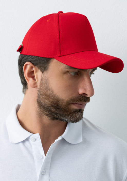 Красная бейсболка 5 клиньев из 100% хлопка, оптом | Мерч, униформа и текстиль для бизнеса  фото-4