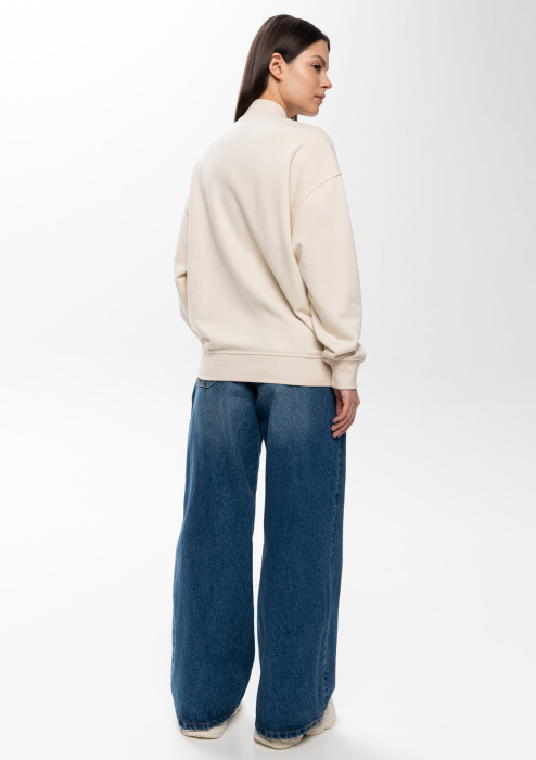 Молочный однотонный бомбер арт. 70, футер 3-нитка (70% хлопок, 30% эластан), оптом | Мерч, униформа и текстиль для бизнеса фото-3