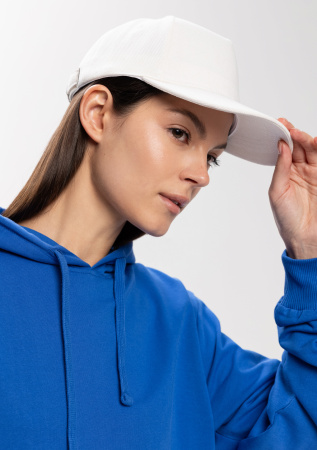 Молочная бейсболка арт. 01, 5 клиньев из 100% хлопка, 330 гр/м2, оптом | Мерч, униформа и текстиль для бизнеса  photo-5