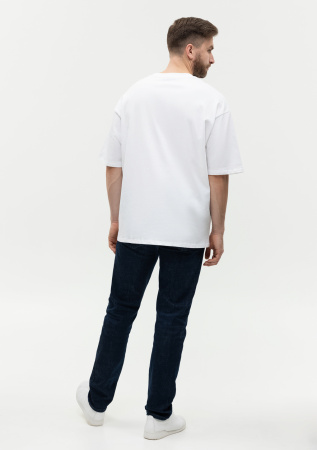 Белая футболка арт. 56 оверсайз кроя из 100% хлопка, 240 гр/м2, оптом | Мерч, униформа и текстиль для бизнеса  photo-5