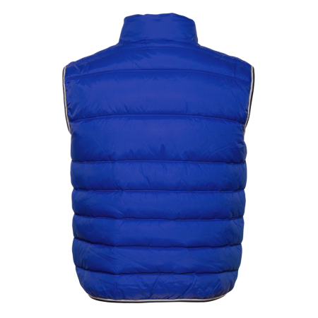 Синий однотонный утепленный жилет арт. 82 с контрастным кантом, 100% нейлон, оптом | Мерч, униформа и текстиль для бизнеса photo-1