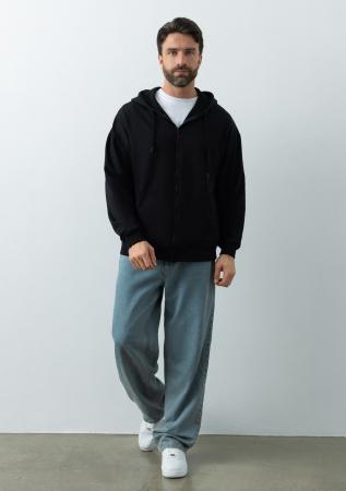 Черная толстовка на молнии STAN арт. 99, футер без начёса, 100% хлопок, 240 гр/м2  | Мерч, униформа и текстиль для бизнеса photo-6