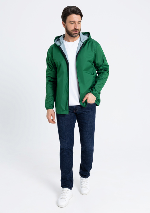 Темно-зеленая однотонная ветровка арт. 59, 100% полиэстер, Dewspo 210T – оптом | Мерч, униформа и текстиль для бизнеса фото-3