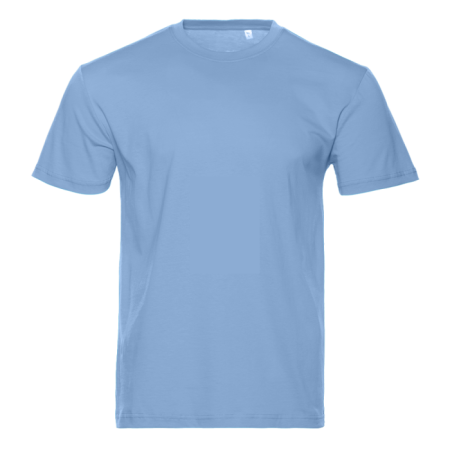 Небесно-голубая футболка арт. 51 прямого кроя из 100% хлопка, 150 гр/м2, оптом | Мерч, униформа и текстиль для бизнеса  photo-0