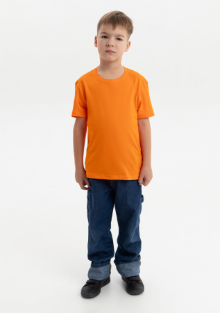 Оранжевая детская футболка арт. 06U оверсайз кроя из 100% хлопка, 140 гр/м2, оптом | Мерч, униформа и текстиль для бизнеса photo-3