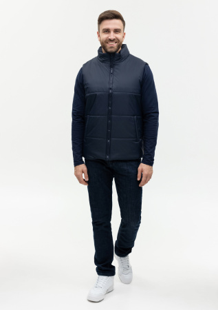 Темно-синий однотонный утепленный жилет арт. 84, 100% нейлон, оптом | Мерч, униформа и текстиль для бизнеса photo-6