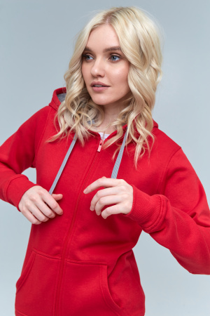 Женская красная толстовка STAN арт. 17W, футер с начесом, 60% хлопок 40% полиэстер, 280 гр/м2 — оптом | Мерч, униформа и текстиль для бизнеса photo-3