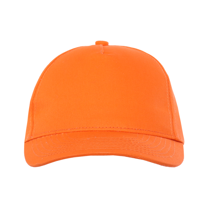 Оранжевая детская бейсболка арт. 10J, 5 клиньев из 100% хлопка, 150 гр/м2, оптом | Мерч, униформа и текстиль для бизнеса  фото-1