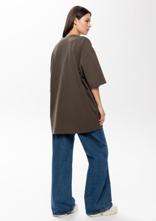 Футболка оливковый хаки арт. 56 оверсайз кроя из 100% хлопка, 240 гр/м2, оптом | Мерч, униформа и текстиль для бизнеса  photo-17