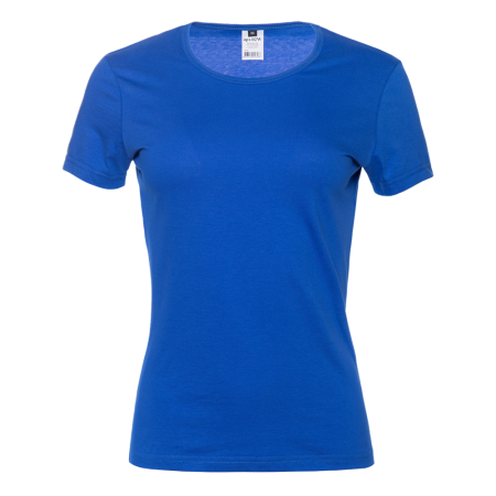Женская синяя футболка арт. 02W приталенного силуэта из 100% хлопка, 150 гр/м2, оптом | Мерч, униформа и текстиль для бизнеса  photo-0