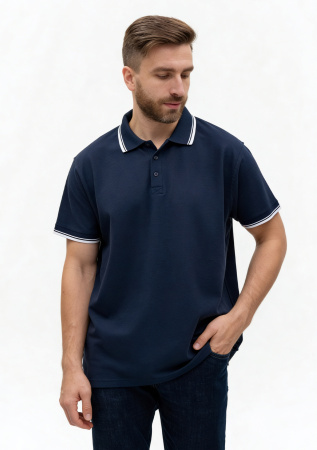 Рубашка поло унисекс STAN с окантовкой хлопок/полиэстер 185, 04T, Т-синий (46) | Мерч, униформа и текстиль для бизнеса photo-3