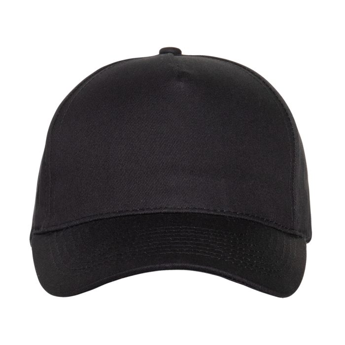 Черная бейсболка арт. 10L, 5 клиньев из 100% хлопка, 150 гр/м2, оптом | Мерч, униформа и текстиль для бизнеса  фото-2