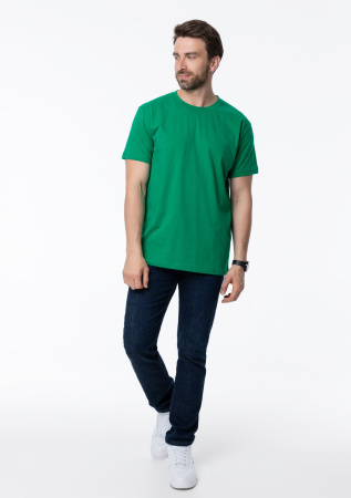 Зелёная футболка арт. 52 прямого кроя из 100% хлопка, 150 гр/м2, оптом | Мерч, униформа и текстиль для бизнеса  photo-4