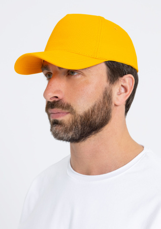 Желтая бейсболка арт. 03, 5 клиньев из 100% хлопка, 280 гр/м2, оптом | Мерч, униформа и текстиль для бизнеса  photo-6