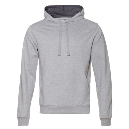 Серое худи арт. 23 с контрастным капюшоном, футер без начеса 100% хлопок, 260 гр/м2 | Мерч, униформа и текстиль для бизнеса photo-0