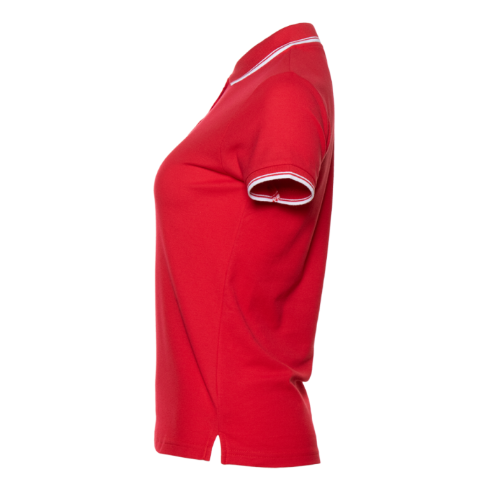 Женская красная рубашка поло арт. 04BK приталенного кроя, 80% хлопок, 20% полиэстер, 185 гр/м2, оптом | Мерч, униформа и текстиль для бизнеса  фото-2