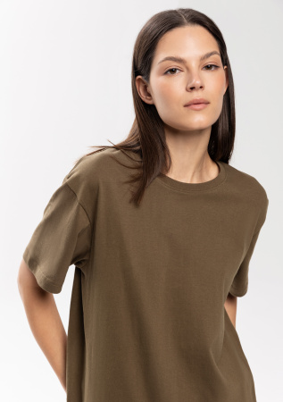 Футболка арт. 02 цвета хаки прямого кроя из 100% хлопка, 160 гр/м2, оптом | Мерч, униформа и текстиль для бизнеса  photo-11