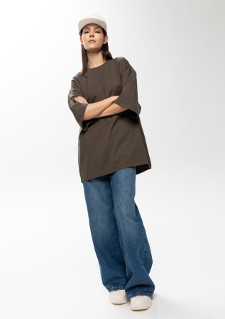 Футболка оливковый хаки арт. 56 оверсайз кроя из 100% хлопка, 240 гр/м2, оптом | Мерч, униформа и текстиль для бизнеса  photo-19