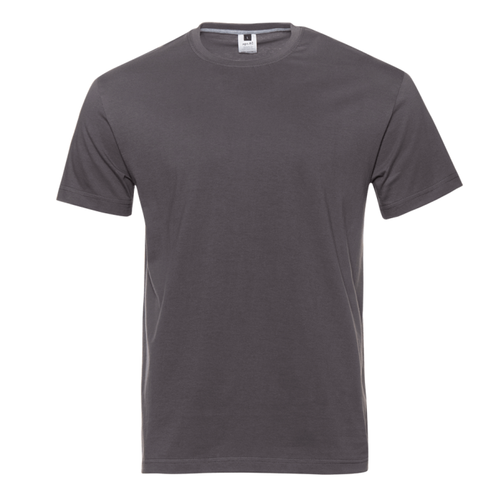Тёмно-серая футболка арт. 02 прямого кроя из 100% хлопка, 160 гр/м2, оптом | Мерч, униформа и текстиль для бизнеса фото-0