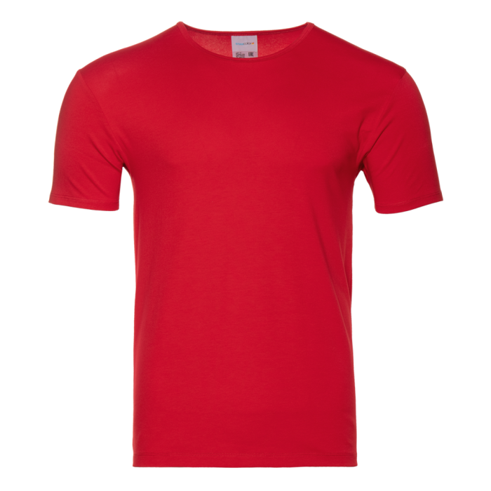 Красная футболка арт. 37 облегающего силуэта, 92% хлопок, 8% эластан, 180 гр/м2, оптом | Мерч, униформа и текстиль для бизнеса  фото-0