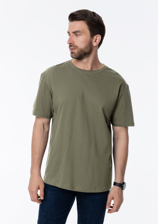 Футболка арт. 02 цвета оливковый хаки прямого кроя из 100% хлопка, 160 гр/м2, оптом | Мерч, униформа и текстиль для бизнеса  photo-6