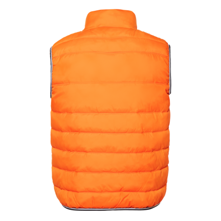 Оранжевый однотонный утепленный жилет арт. 82 с контрастным кантом, 100% нейлон, оптом | Мерч, униформа и текстиль для бизнеса photo-1