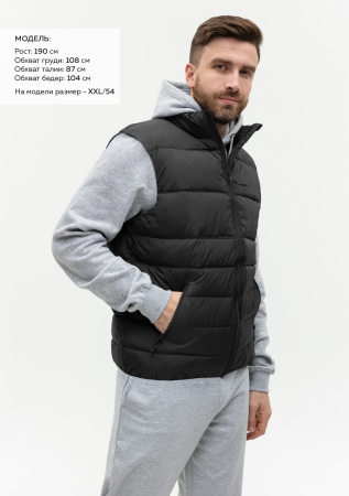 Черный однотонный утепленный жилет арт. 82, 100% нейлон, оптом | Мерч, униформа и текстиль для бизнеса photo-2