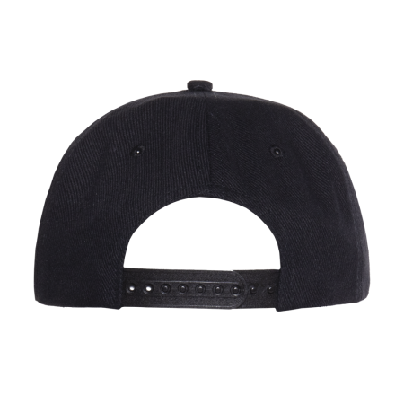 Черная бейсболка с прямым козырьком арт. 08, 5 клиньев из 100% хлопка, 330 гр/м2, оптом | Мерч, униформа и текстиль для бизнеса  photo-4