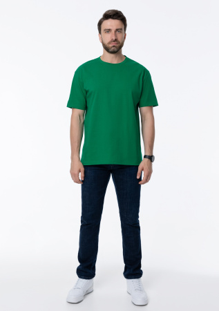 Зелёная футболка арт. 02 прямого кроя из 100% хлопка, 160 гр/м2, оптом | Мерч, униформа и текстиль для бизнеса  photo-4