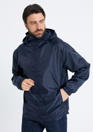 Темно-синяя однотонная утепленная ветровка арт. 60, 100% полиэстер, Dewspo 210T | Мерч, униформа и текстиль для бизнеса photo-7