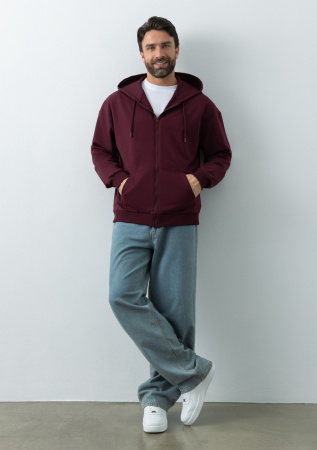 Бордовая толстовка на молнии STAN арт. 99, футер без начёса, 100% хлопок, 240 гр/м2  | Мерч, униформа и текстиль для бизнеса photo-6
