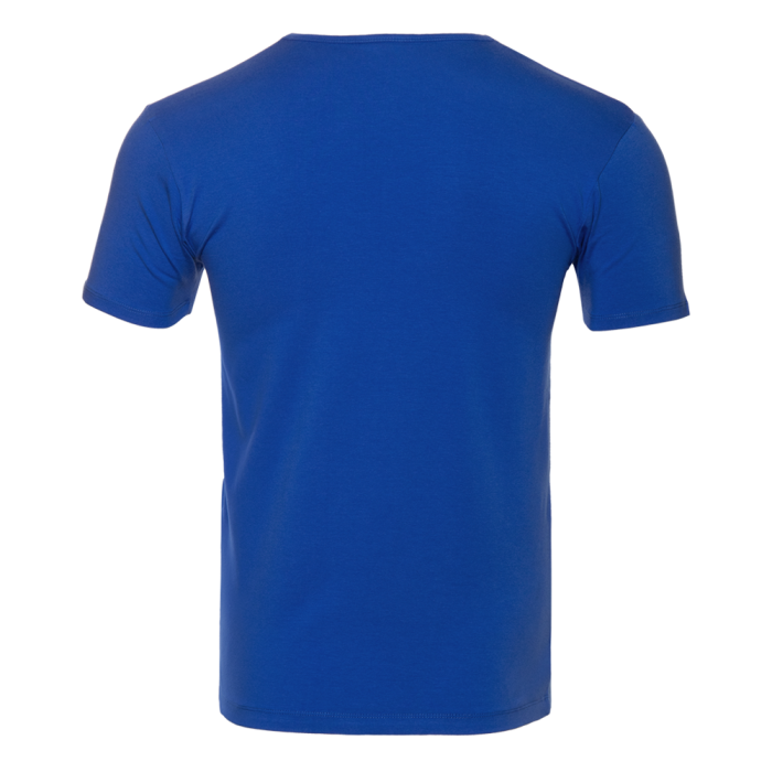 Синяя футболка арт. 37 облегающего силуэта, 92% хлопок, 8% эластан, 180 гр/м2, оптом | Мерч, униформа и текстиль для бизнеса  фото-1
