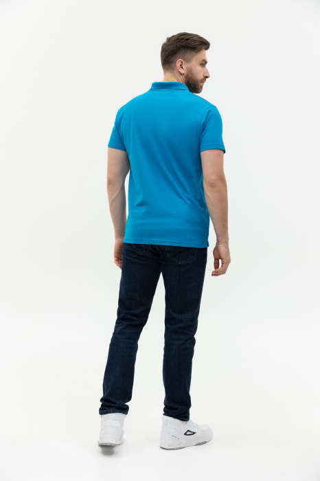 Лазурная рубашка поло арт. 04, 65% хлопок, 35% полиэстер, 185 гр/м2, оптом | Мерч, униформа и текстиль для бизнеса  фото-4