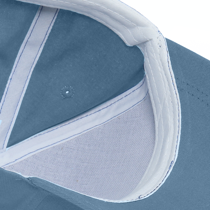 Голубая бейсболка арт. 12, 5 клиньев из 100% хлопка, 260 гр/м2, оптом | Мерч, униформа и текстиль для бизнеса  фото-4