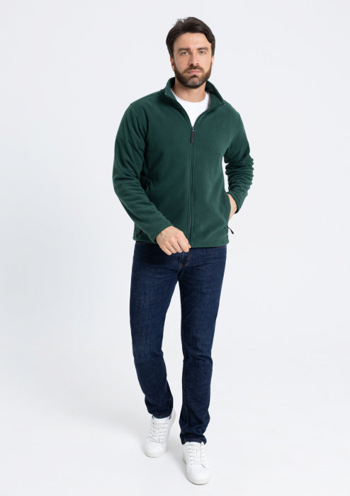 Толстовка унисекс STAN на молнии микрофлис 200, 21, Тёмно-зелёный (130) | Мерч, униформа и текстиль для бизнеса фото-4