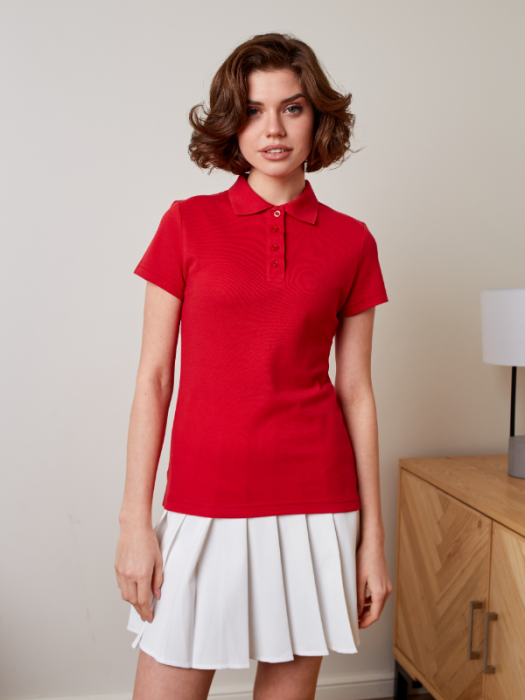 Женская голубая рубашка поло арт. 104W приталенного кроя, 65% хлопок, 35% полиэстер, 185 гр/м2, оптом | Мерч, униформа и текстиль для бизнеса  фото-3