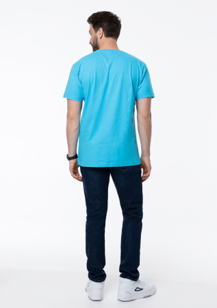 Бирюзовая футболка арт. 51 прямого кроя из 100% хлопка, 150 гр/м2, оптом | Мерч, униформа и текстиль для бизнеса  photo-6