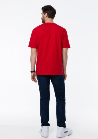 Красная футболка арт. 02 прямого кроя из 100% хлопка, 160 гр/м2, оптом | Мерч, униформа и текстиль для бизнеса  photo-12