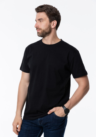 Чёрная футболка арт. 52 прямого кроя из 100% хлопка, 150 гр/м2, оптом | Мерч, униформа и текстиль для бизнеса  photo-7