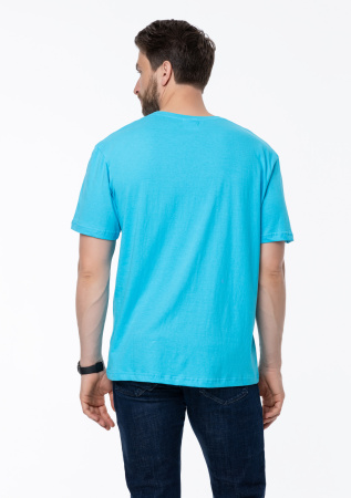 Бирюзовая футболка арт. 02 прямого кроя из 100% хлопка, 160 гр/м2, оптом | Мерч, униформа и текстиль для бизнеса  photo-6