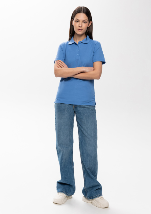 Рубашка поло женская STAN хлопок/полиэстер 185, 04WL, Голубой (76) фото-3