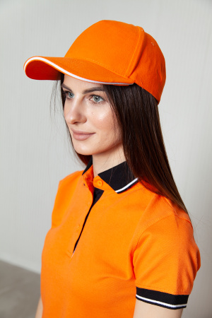 Черная бейсболка с кантом арт. 11K, 5 клиньев, 100% хлопок, 280 гр/м2, оптом | Мерч, униформа и текстиль для бизнеса  photo-5